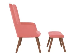 Poltrona* Cadeira de descanso com banco veludo PT283917 Rosa