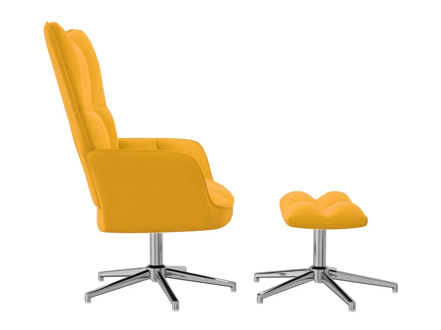 Discount Cadeira de descanso com banco veludo mostarda PT843006 Amarelo