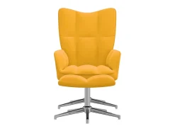 Discount Cadeira de descanso com banco veludo mostarda PT843006 Amarelo