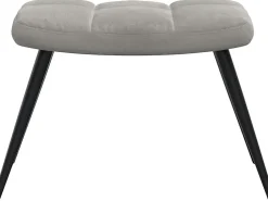 Poltrona*vidaxl Cadeira de descanso com banco veludo cinzento-claro Cinzento claro