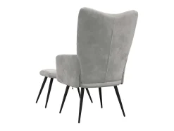 Poltrona*vidaxl Cadeira de descanso com banco veludo cinzento-claro Cinzento claro
