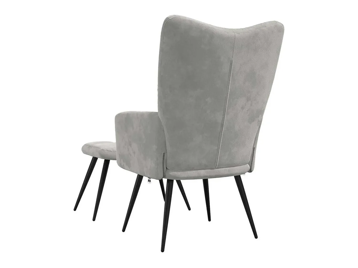Poltrona*vidaxl Cadeira de descanso com banco veludo cinzento-claro Cinzento claro