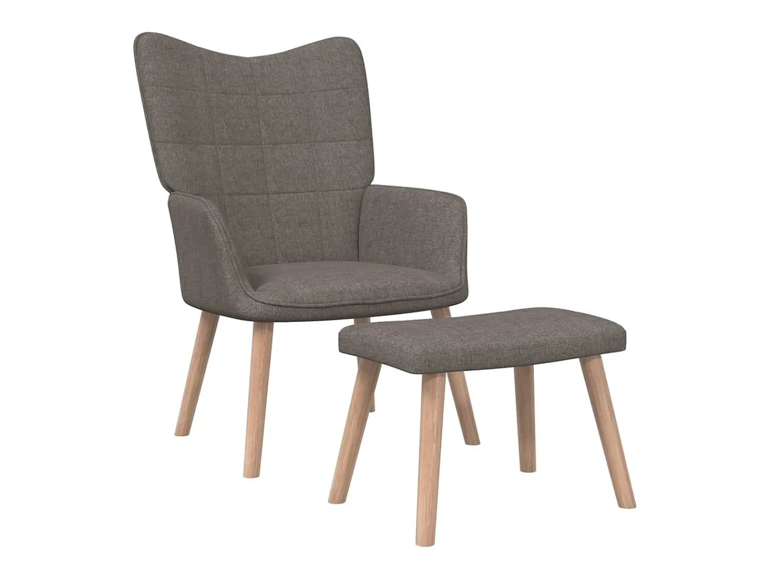 Poltrona*vidaxl Cadeira de descanso com banco tecido cinzento-acastanhado Taupe
