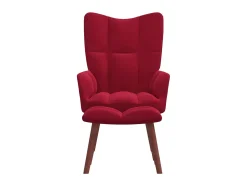 Poltrona| Cadeira de descanso com banco veludo tinto PT514771 Vermelho