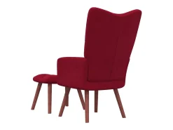 Poltrona| Cadeira de descanso com banco veludo tinto PT514771 Vermelho