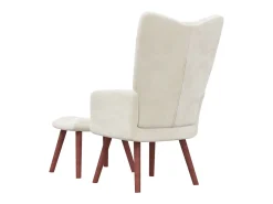 Poltrona| Cadeira de descanso com banco veludo branco nata PT603185 Creme