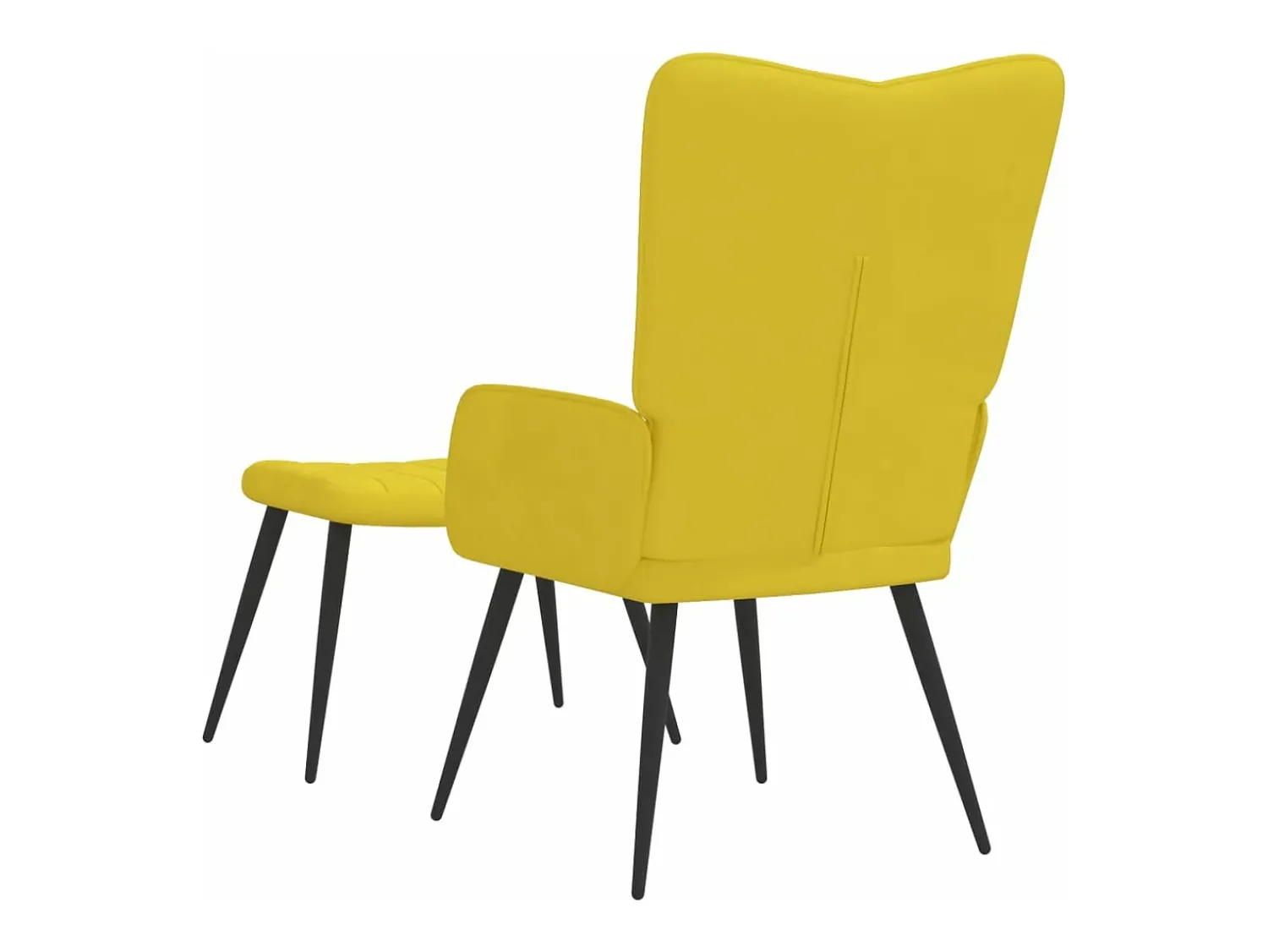 Poltrona| Cadeira de descanso com banco veludo mostarda PT895904 Amarelo