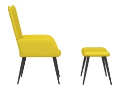 Poltrona| Cadeira de descanso com banco veludo mostarda PT895904 Amarelo