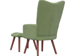 Poltrona| Cadeira de descanso com banco veludo -claro PT567356 Verde