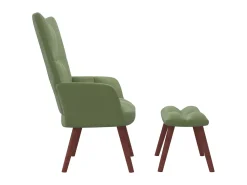 Poltrona| Cadeira de descanso com banco veludo -claro PT567356 Verde
