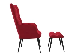 Hot Cadeira de descanso com banco veludo vermelho tinto PT127521 Azul