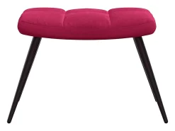 Poltrona*vidaxl Cadeira de descanso com banco veludo tinto Vermelho