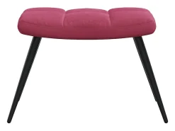 Poltrona*vidaxl Cadeira de descanso com banco veludo tinto Vermelho