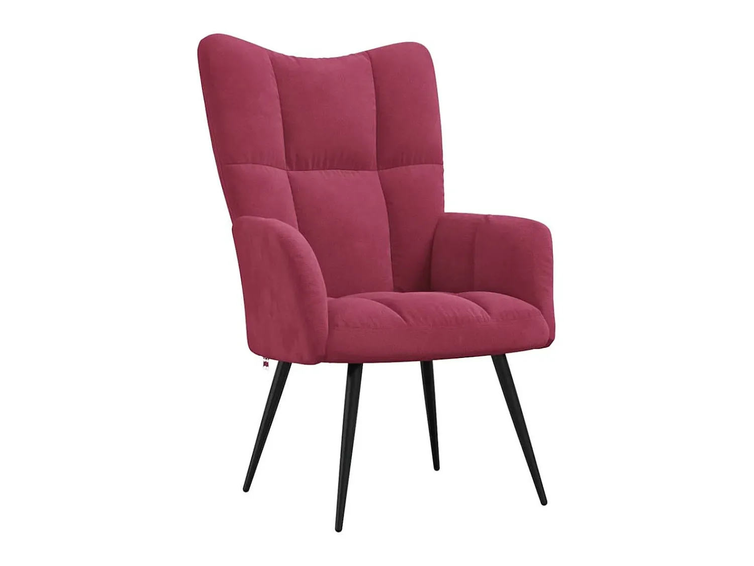 Poltrona*vidaxl Cadeira de descanso com banco veludo tinto Vermelho