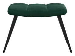 Poltrona|vidaxl Cadeira de descanso com banco veludo verde-escuro Verde pinho