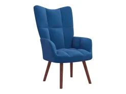Poltrona| Cadeira de descanso com banco veludo PT262249 Azul
