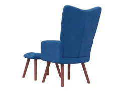 Poltrona| Cadeira de descanso com banco veludo PT262249 Azul