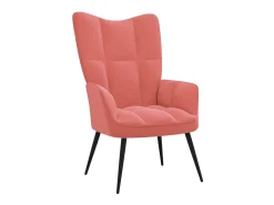 Poltrona| Cadeira de descanso com banco veludo rosa PT672088 Azul