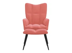 Poltrona| Cadeira de descanso com banco veludo rosa PT672088 Azul