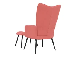 Poltrona| Cadeira de descanso com banco veludo rosa PT672088 Azul