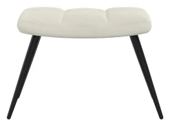 Poltrona|vidaxl Cadeira de descanso com banco veludo branco nata Creme