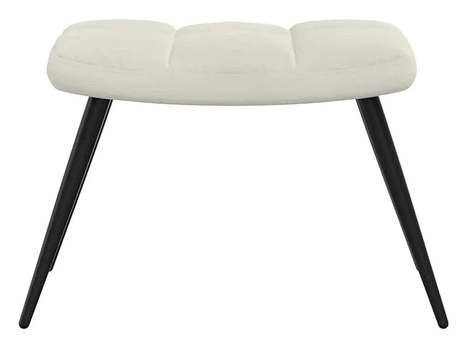 Poltrona|vidaxl Cadeira de descanso com banco veludo branco nata Creme