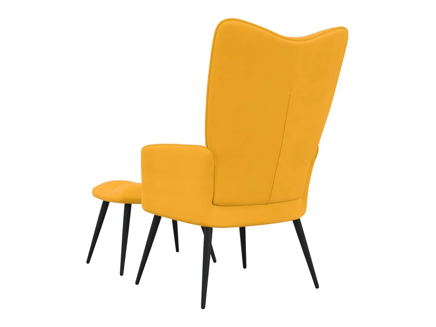 Outlet Cadeira de descanso com banco veludo amarelo mostarda PT411045 Azul