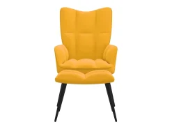 Outlet Cadeira de descanso com banco veludo amarelo mostarda PT411045 Azul