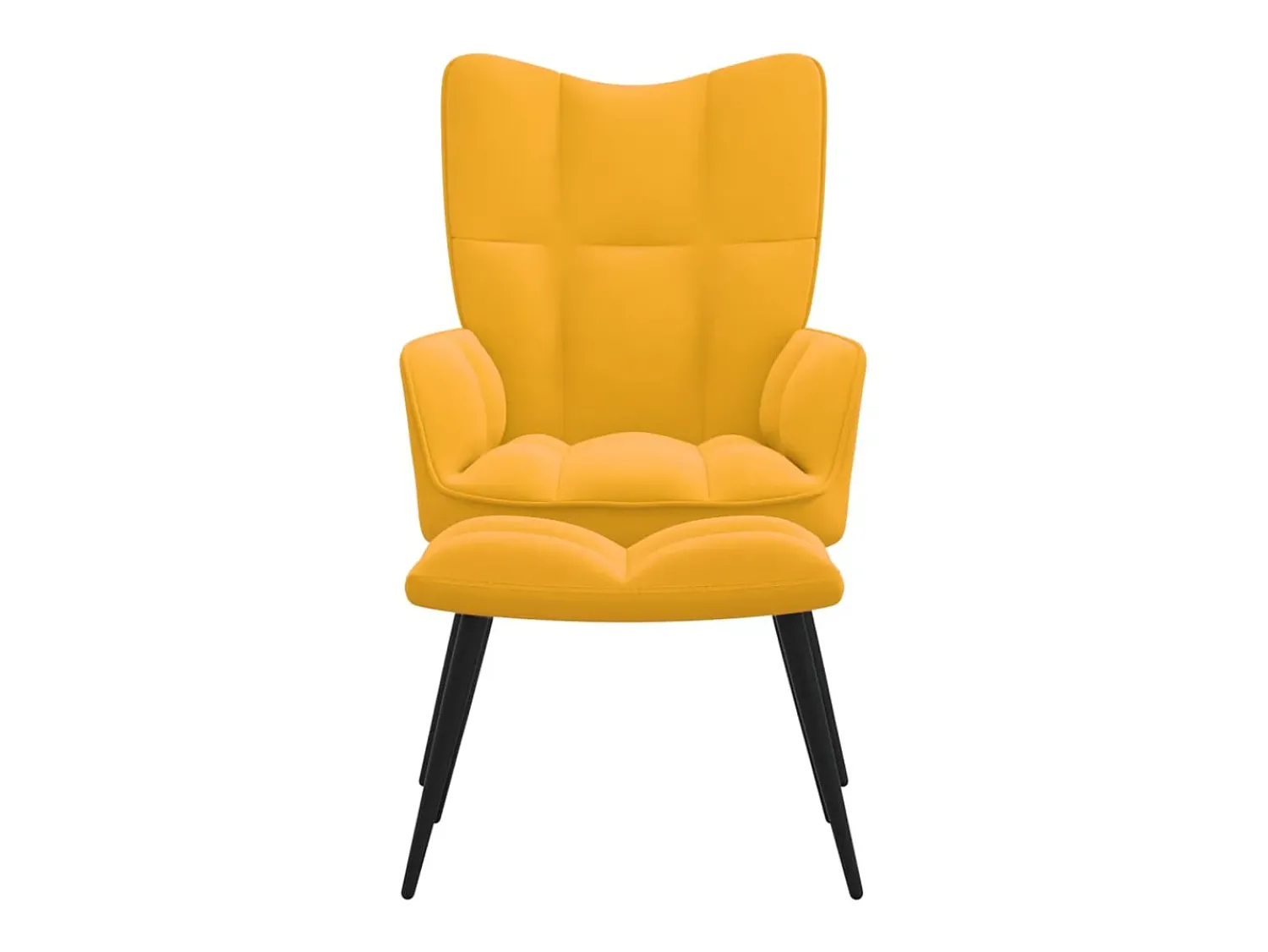 Outlet Cadeira de descanso com banco veludo amarelo mostarda PT411045 Azul