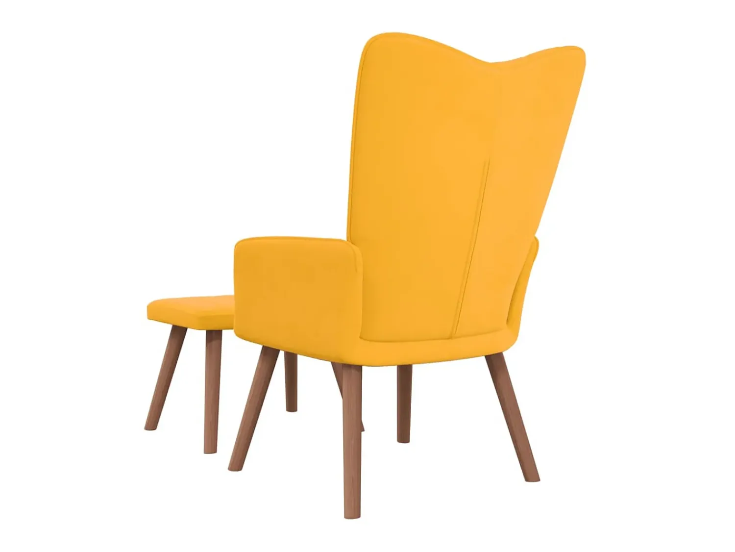 Poltrona* Cadeira de descanso com banco veludo mostarda PT420217 Amarelo