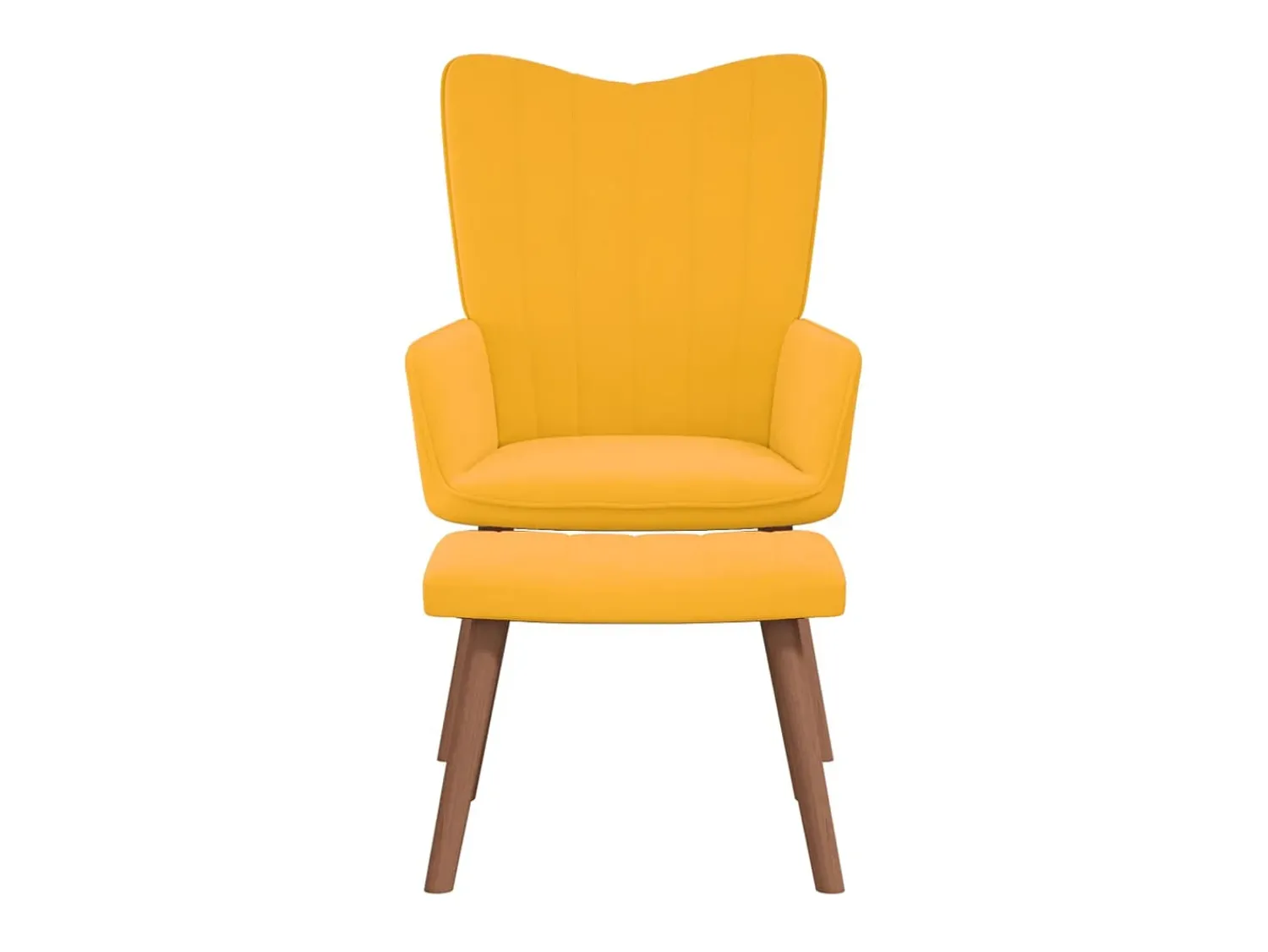 Poltrona* Cadeira de descanso com banco veludo mostarda PT420217 Amarelo