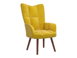 Outlet Cadeira de descanso com banco veludo mostarda PT590445 Amarelo