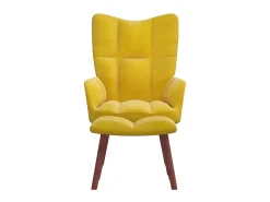 Outlet Cadeira de descanso com banco veludo mostarda PT590445 Amarelo