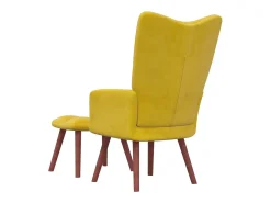 Outlet Cadeira de descanso com banco veludo mostarda PT590445 Amarelo