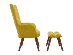Outlet Cadeira de descanso com banco veludo mostarda PT590445 Amarelo