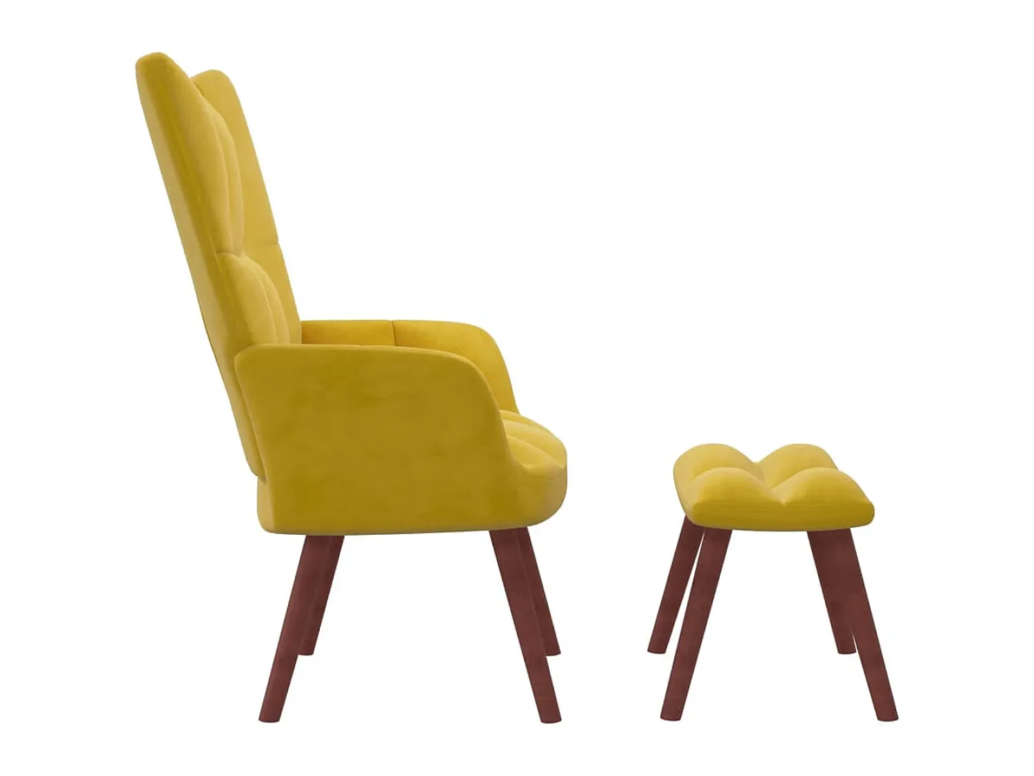 Outlet Cadeira de descanso com banco veludo mostarda PT590445 Amarelo
