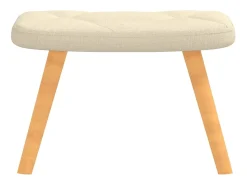 Poltrona*vidaxl Cadeira de descanso com banco tecido cor Creme