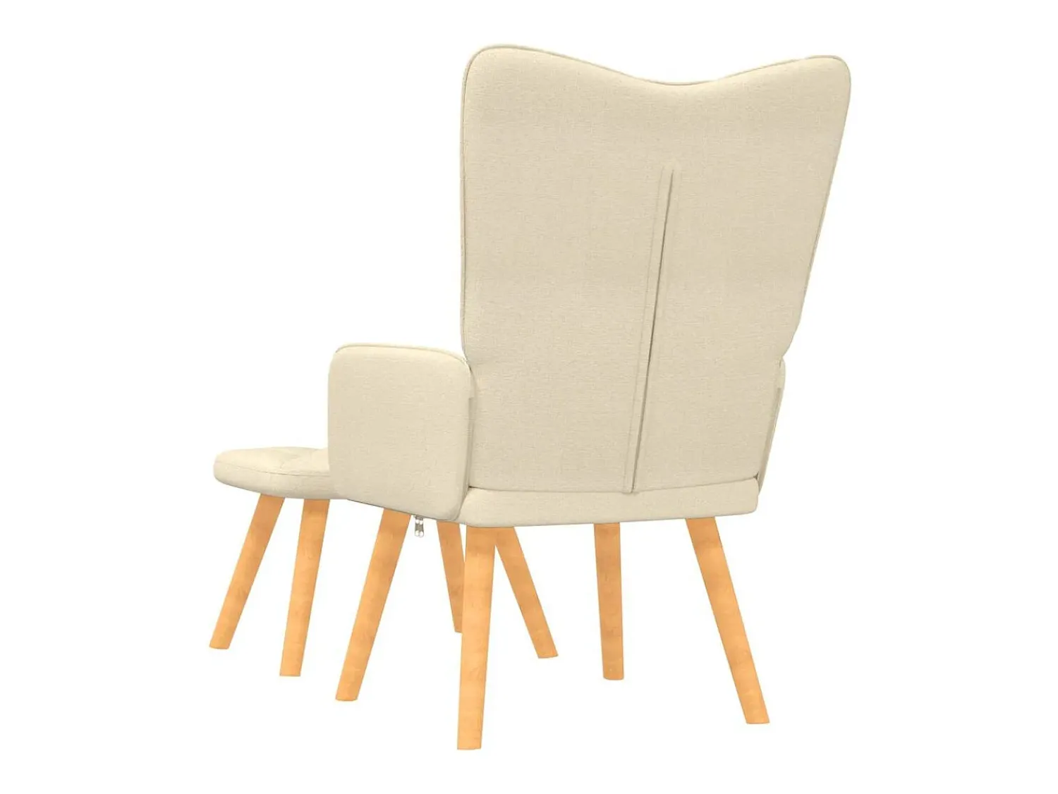 Poltrona*vidaxl Cadeira de descanso com banco tecido cor Creme