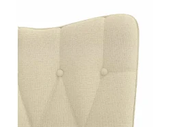 Poltrona*vidaxl Cadeira de descanso com banco tecido cor Creme