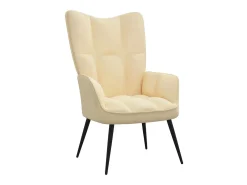 Poltrona| Cadeira de descanso com banco veludo branco nata PT616610 Azul