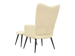 Poltrona| Cadeira de descanso com banco veludo branco nata PT616610 Azul