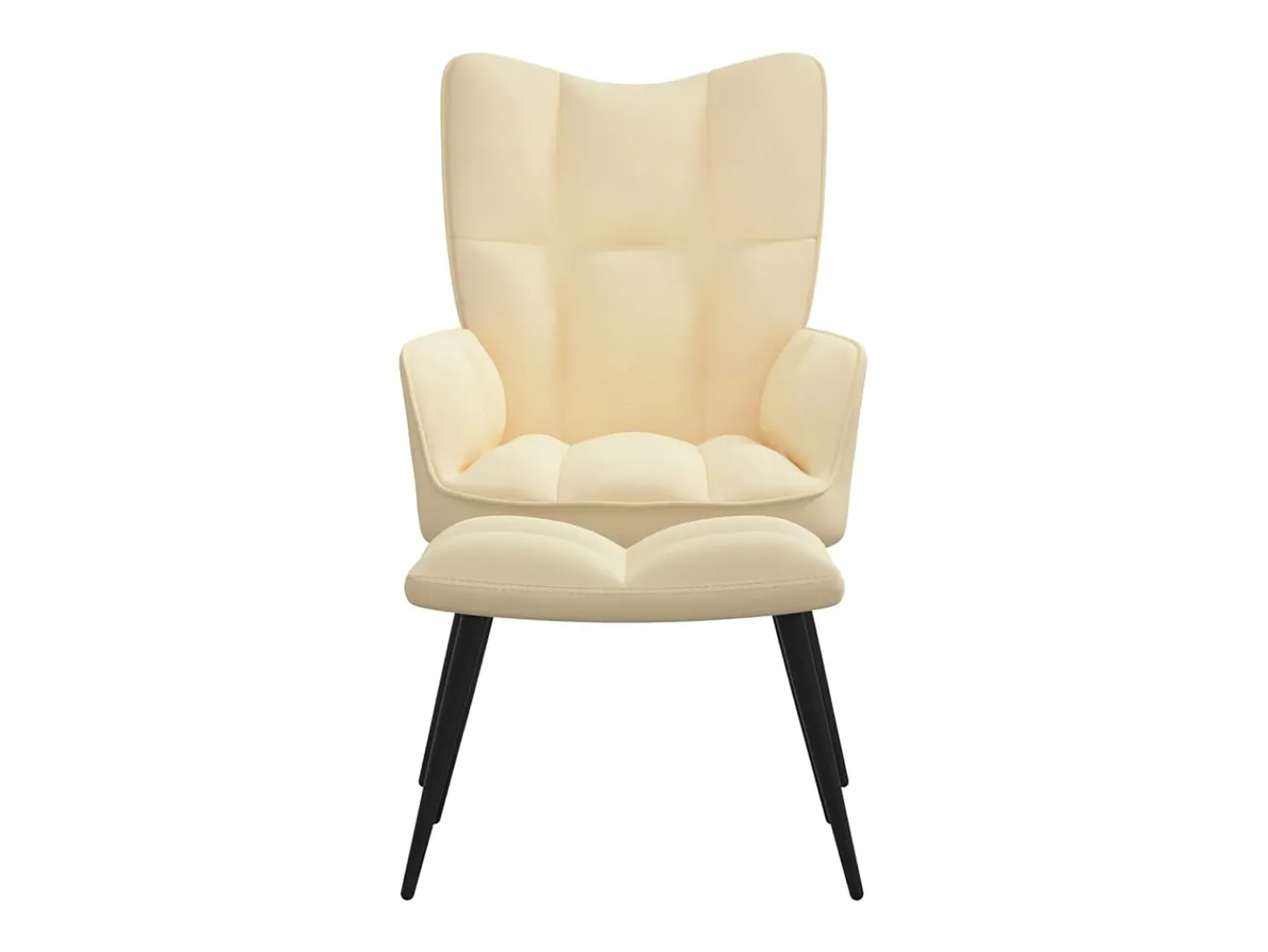 Poltrona| Cadeira de descanso com banco veludo branco nata PT616610 Azul