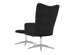 New vidaxl Cadeira de descanso com banco veludo Preto