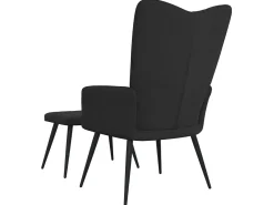 Poltrona* Cadeira de descanso com banco veludo PT911449 Preto