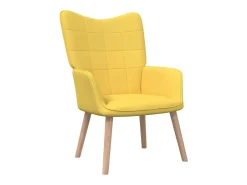 Poltrona* Cadeira de descanso com banco tecido mostarda PT327400 Amarelo