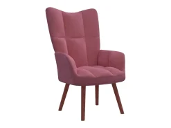Cadeira de descanso com banco veludo PT589161 Rosa