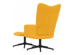 Clearance Cadeira de descanso com banco veludo mostarda PT276915 Amarelo