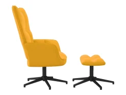 Clearance Cadeira de descanso com banco veludo mostarda PT276915 Amarelo