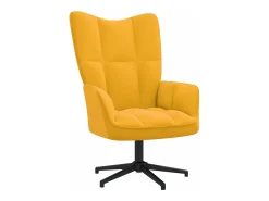 Clearance Cadeira de descanso com banco veludo mostarda PT276915 Amarelo