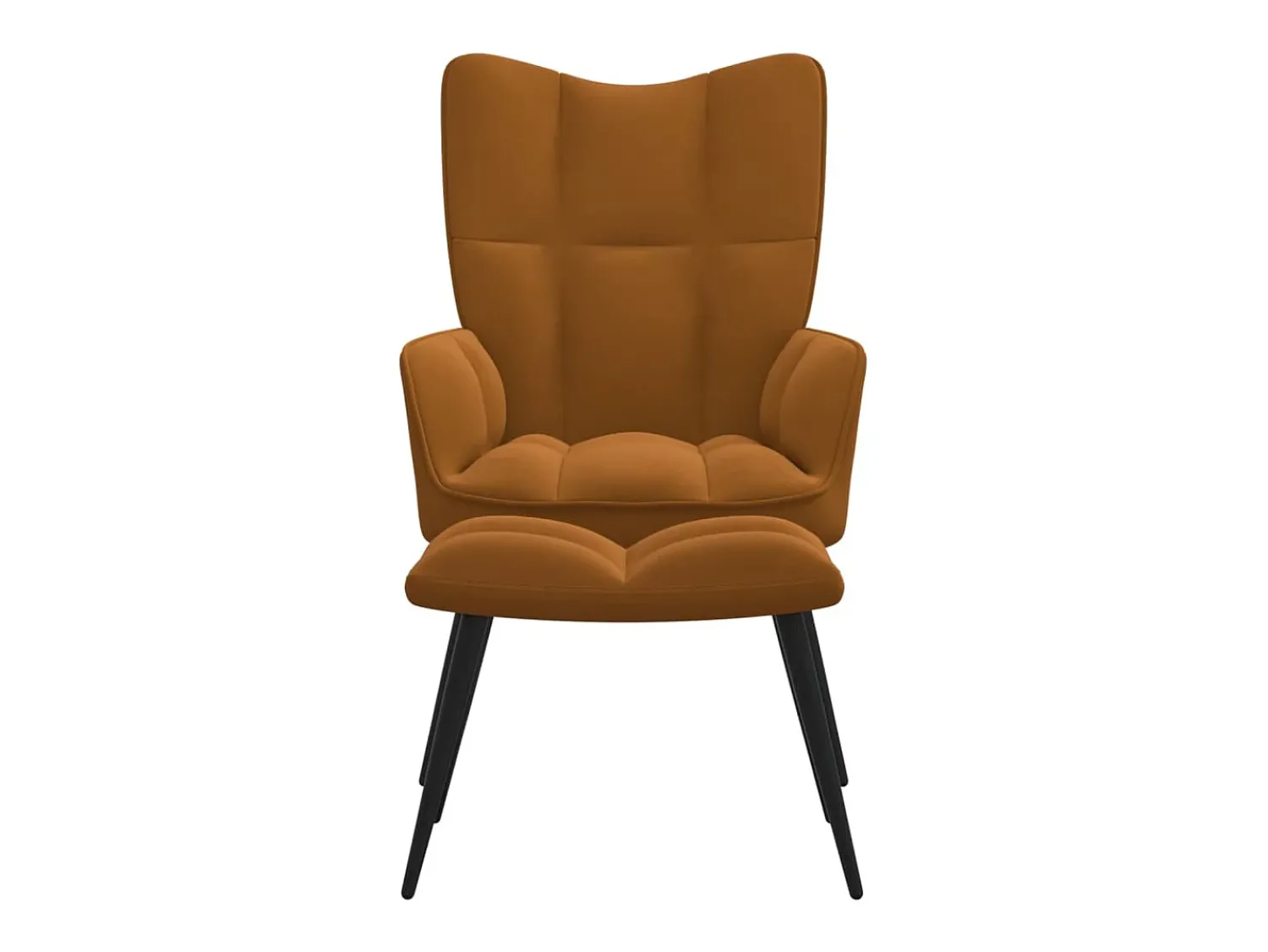 Poltrona* Cadeira de descanso com banco veludo castanho PT534346 Azul